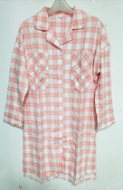 Send benefits Womens cotton plaid shirt long sleeves homewear Pajamas Fabric soft upper body super comfortable