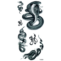 One two large and small plate snake Python chest waterproof tattoo sticker 3D three-dimensional snake male and female personality fake tattoo sticker