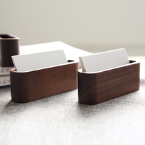 Japanese black walnut business card base business card holder business card base office desktop storage