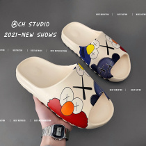 Japans new slippers mens summer outwear with soft bottom anti-slip a trendy thick bottom and a sensation net red and cold.