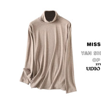 2022 autumn and winter new foreign trade womens version of Korean version Jane about pure color 100 lap up half high collar body type beating underhand jersey