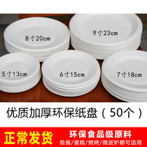 Disposable white paper plate Kindergarten paper plate handmade blank plate barbecue environmental protection diy painting