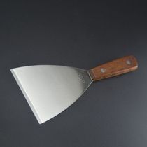 Stainless steel wooden handle shovel frying shovel iron plate barbecue shovel frying shovel flour cutting cooking shovel