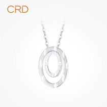 CRD kleidi platinum pendant women pt950 with platinum necklace diamond necklace Oval double ring pendant
