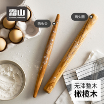 Frost mountain olive wood rolling pin household dumpling wonton crust bread stick solid Press noodle fish belly rolling noodle pole