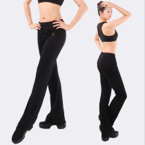 Danshige Adult Dance Pants Men's and Women's Straight Tube Square Dance Pants Nylon Students Practice Body Dance Pants Black