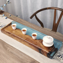 Resin tea tray Mahogany solid wood stone plate Small tea set Household dry bubble table tea tray Tea table Light luxury modern