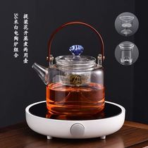 New feather glass pot thickened high temperature cooking teapot steam tea cooker electric pottery stove tea stove set