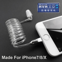 Radiation-proof headphones Spiral tube Air duct Vacuum spring side single ear original mobile phone special in-ear headphones