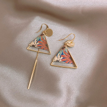 Caring Koko~Ethnic style earrings 2021 new fashion feminine temperament niche design sense asymmetrical drop earrings