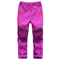 Spring and Autumn new childrens assault pants windproof and waterproof sports pants plus velvet soft shell pants for men and women outdoor ski pants