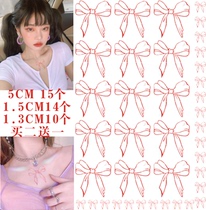 Net red bow ins wind tattoo stickers cute girl small fresh clavicle fingers sexy waterproof female long-lasting