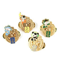 Olympic Green Fuwa Olympic timing badges 4 Beijing Olympic Games official souvenir metal badges