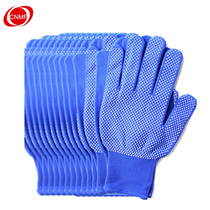  Mou Fu bleached cotton yarn bead dispensing gloves Non-slip wear-resistant plastic dispensing gloves Labor insurance gloves for drivers driving