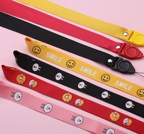 Timer wide version nylon lanyard can be split rotary buckle long and short two-in-one mobile phone lanyard ID sling cute