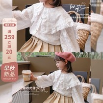 Girls  autumn 2021 new childrens Korean doll shirt childrens western style bottoming shirt baby fashionable bottoming top
