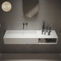 Custom White Nordic one wash basin square artificial marble wash sink bathroom under table Basin