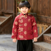 Childrens Tang suit boy Chinese style winter child Hanfu baby year old week dress boy festive
