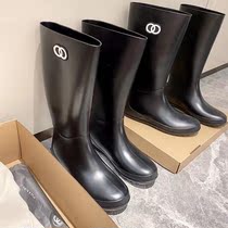 Small fragrant wind in ancient rain boots womens boots European and American high tube handsome Knight boots 2021 New Net red street trendy shoes women