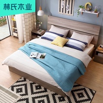 Lins wood industry Nordic box bed tatami high Box storage bed master bedroom single board double bed combination DV1A