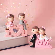 New Wedding Lover Baking Cake Decoration LOVE Sweet Couple Pendulum Couple Wedding Dress Dress On-board Pendulum