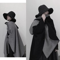 Imitation cashmere open fork male and female available double-sided large shawl shoulder thick scarf European and American warm cloak cloak air conditioning blanket