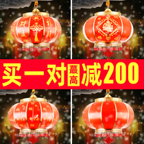 New Years Spring Festival all copper door home balcony big red blessing outdoor lantern chandelier Chinese style wedding Chinese style large