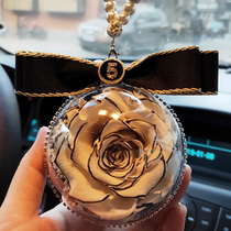Perpetual Flower Car Pendant Korea Upscale Car On-board Car In-car Pendant Rearview Mirror Woman Pendant Crystal Car Accessories Nemesis Red