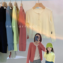 Chen Chenma girls knitted sweatshirt jacket round collar external lap 2022 spring dress new female pro-dress cardiovert