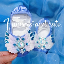 Flowers and Cats ice and snow chic children dance shoes Soft bottom Dancing Ballet Shoes Girl