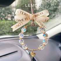 New lucky crystal car pendant rear-view mirror hanging adorned with car pendant small fragrant wind goddess in car