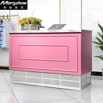 Beauty elephant underwear store pink cashier imitation marble front desk reception desk simple clothing store nail shop bar counter