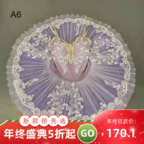 New childrens professional ballet dress costume tutu sling Dress White Crested Ibis embroidery flower Little Swan