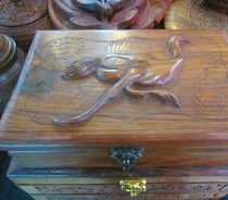 Pakistani handicraft wood carving jewelry box walnut wood gift jewelry box storage box