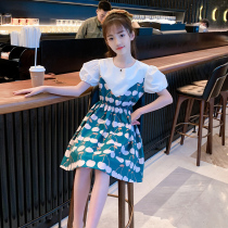 Girls  dresses summer 2021 new middle and large childrens western style fake two princess style childrens summer thin skirt