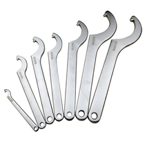 Crescent wrench hook-shaped garden nut wrench side hole hook wrench water meter cover hook wrench 45# steel heat treatment