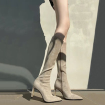 The treasure link is really good and cant drop the tube ~ super thin milk brown suede high heel boots