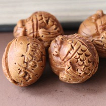Peach Hu Fu Gui fish core carving accessories Wild peach core carving crafts Peach core carving diy