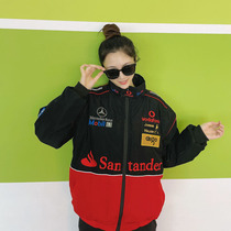 F1 racing suit Mercedes-Benz team locomotive suit suit jacket autumn and winter cotton jacket men full embroidered jacket women cotton suit