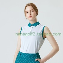 2021 Summer Korea MUNSIN * golf wear womens short sleeve T-shirt sleeveless vest small lapel collar thin