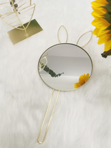 Douyin mirror creative rabbit ear with handle HD beauty salon makeup handheld mirror wall rearview mirror dormitory mirror