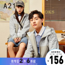 A21 spring 2021 new mens hooded couple jacket mens all-match trendy brand womens windbreaker thin autumn and winter ins wind