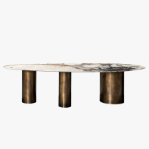 baxter lagos same dining table natural marble luxury stone oval villa large apartment Villa furniture