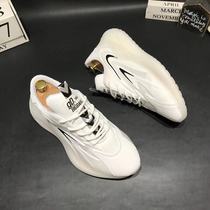  Summer mens shoes youth breathable white shoes mens Korean version of the wild sports inner increase pure white dad shoes men ins tide