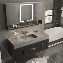 Rock plate one-body basin bathroom cabinet combination modern simple light luxury wash sink face Basin basin toilet wash table