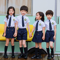 Kindergarten garden clothes summer clothes primary school school uniforms pure cotton British College childrens graduation photo class clothes performance clothes