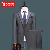 Playboy groom dress mens business professional luxury suit new autumn casual slim dress suit