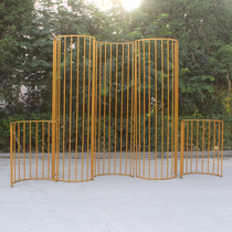 New wedding props semicircular curved screen wedding scene layout wrought iron line ornaments stage background decoration