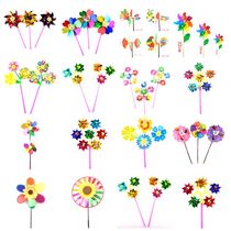 Six-color windmill cartoon plastic DIY outdoor windmill decoration kindergarten hair gift stall childrens toy batch