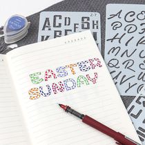 English alphabet handwritten newspaper template handbook hollow writing digital stationery ruler font album decoration DIY tool